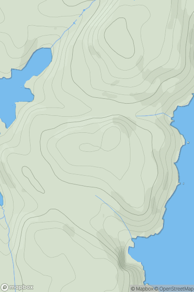 Thumbnail image for Carn Meadhonach [North Skye and Raasay] showing contour plot for surrounding peak